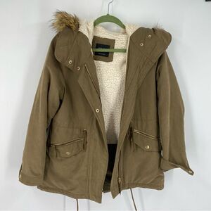 Love Tree Women’s Zipper Closing Sherpa Lined Faux Fur Lined Hoodie Jacket S